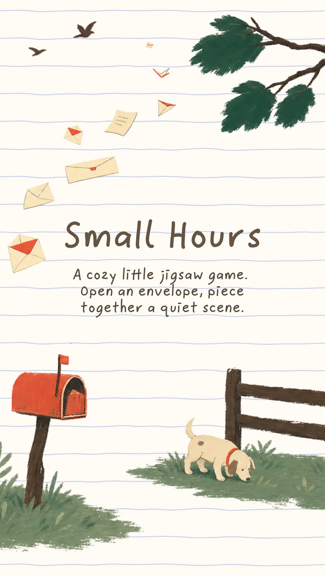 The Small Hours title screen with its mailbox illustration